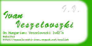 ivan veszelovszki business card